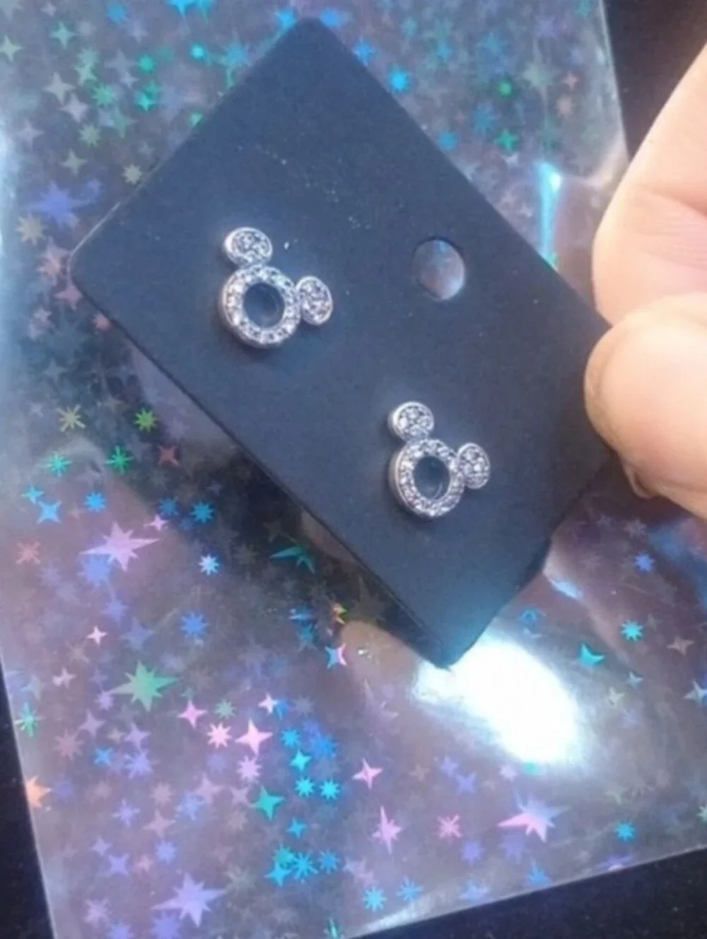 $8 Each Or Bundle 5/$20 Silver Sparkle Kids Mickey-Style Stud Earrings